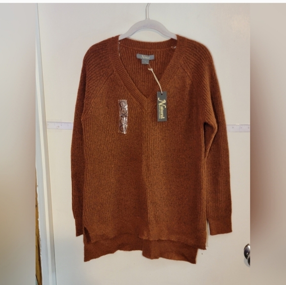 Natural Reflections Sweaters - Natural Reflections Women's Rust V-Neck Sweater. Oversized NWOT